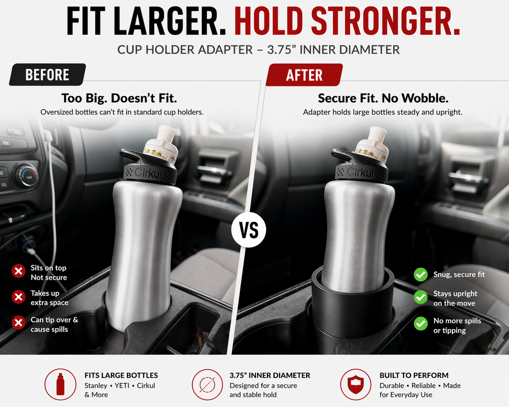 DriveDock Cup Holder Adapter For Large Bottles