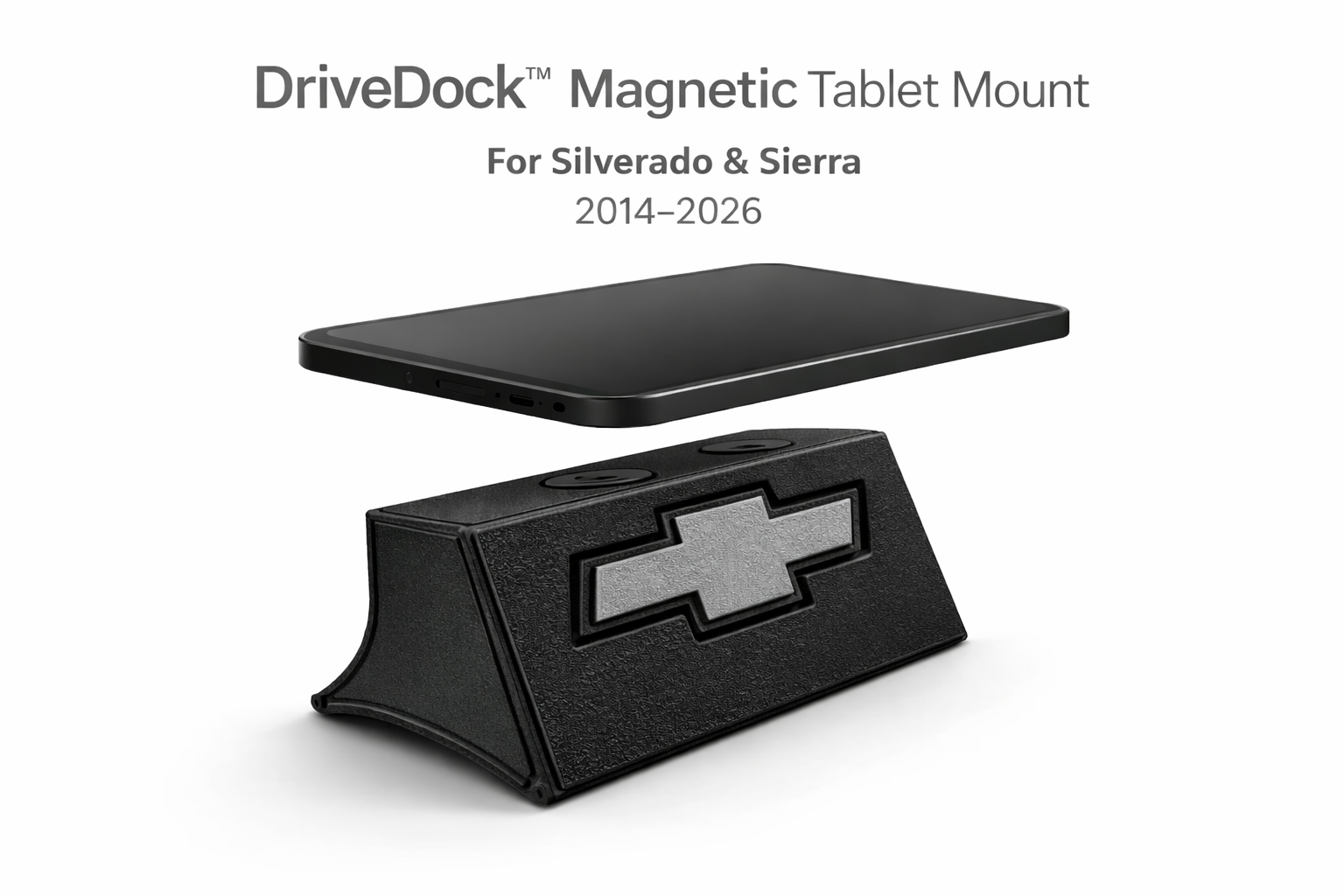 Magnetic Tablet Mount for Chevy Silverado Sierra (2014-2026) | Truck Dash Holder