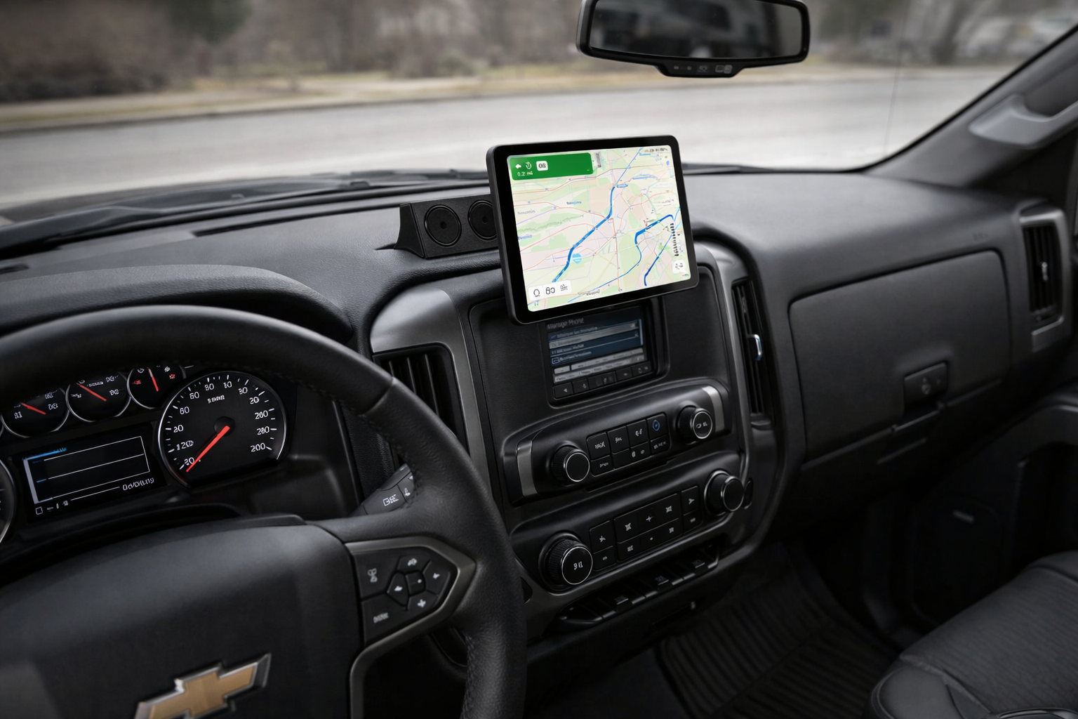 Magnetic Tablet Mount for Chevy Silverado Sierra (2014-2026) | Truck Dash Holder