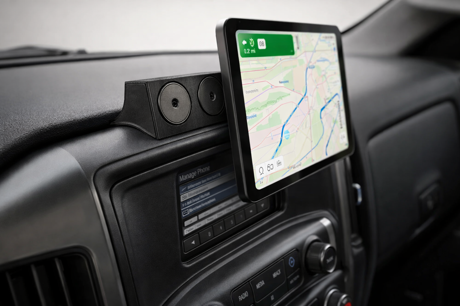 Magnetic Tablet Mount for Chevy Silverado Sierra (2014-2026) | Truck Dash Holder